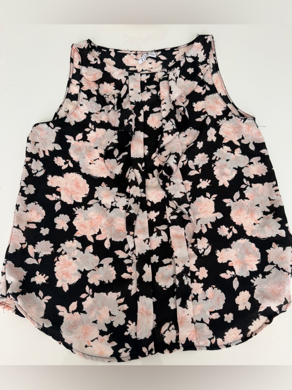Elle Black Top with Blush Floral Print